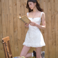 Heavy French romantic vacation suspender dress French temperament design short skirt R3326