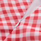 2025 Summer New Red Plaid Square Neck French Short Sleeve High Waist Long Dress R0943