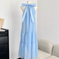 Blue sleeveless dress loose and slim 2025 new temperament gentle skirt R2083