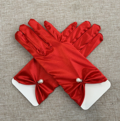 Women's Short Satin Gloves Wedding Wrist Evening Dress Bridal Gloves Opera Wrist Banquet Gloves     S6226