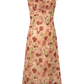 2025 Summer New French Romantic Floral Sweet Waist Flying Sleeveless Dress R0937