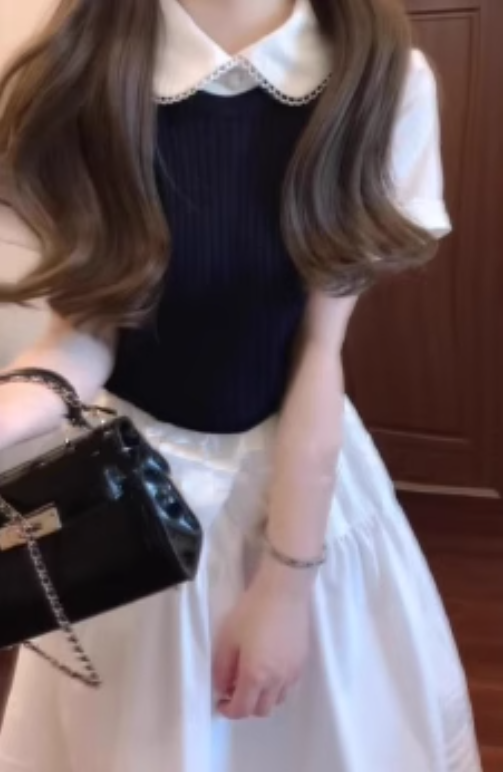 Pure outfit suit white shirt vest skirt short outfit a complete set 2025 new style R0830