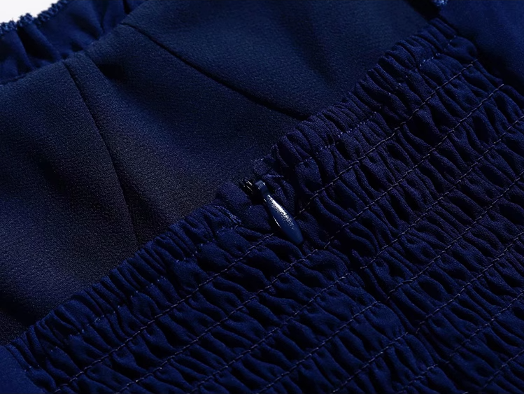 2025 Summer New Blue Beach Temperament Seaside Vacation Long Suspender Dress R0960