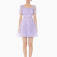 Purple fairy lace chiffon suspender dress women's summer waist mesh skirt R4181