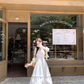 French style white sling long skirt for women summer temperament waist dress R3830