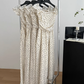 French style small flying sleeve polka dot dress temperament slim long skirt design R2052