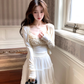 Short small camisole women's A-line skirt summer two-piece suit R4830