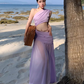 Photo skirt waist-baring one-shoulder dress design seaside atmosphere holiday beach skirt R1592