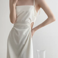 French satin suspender dress sexy slim holiday hollow wear gentle high-end skirt R1480
