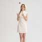 New Chinese style white dress short cheongsam skirt R2799