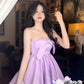 Charming Purple Strapless Bubble Princess Dress Homecoming Dress R3638