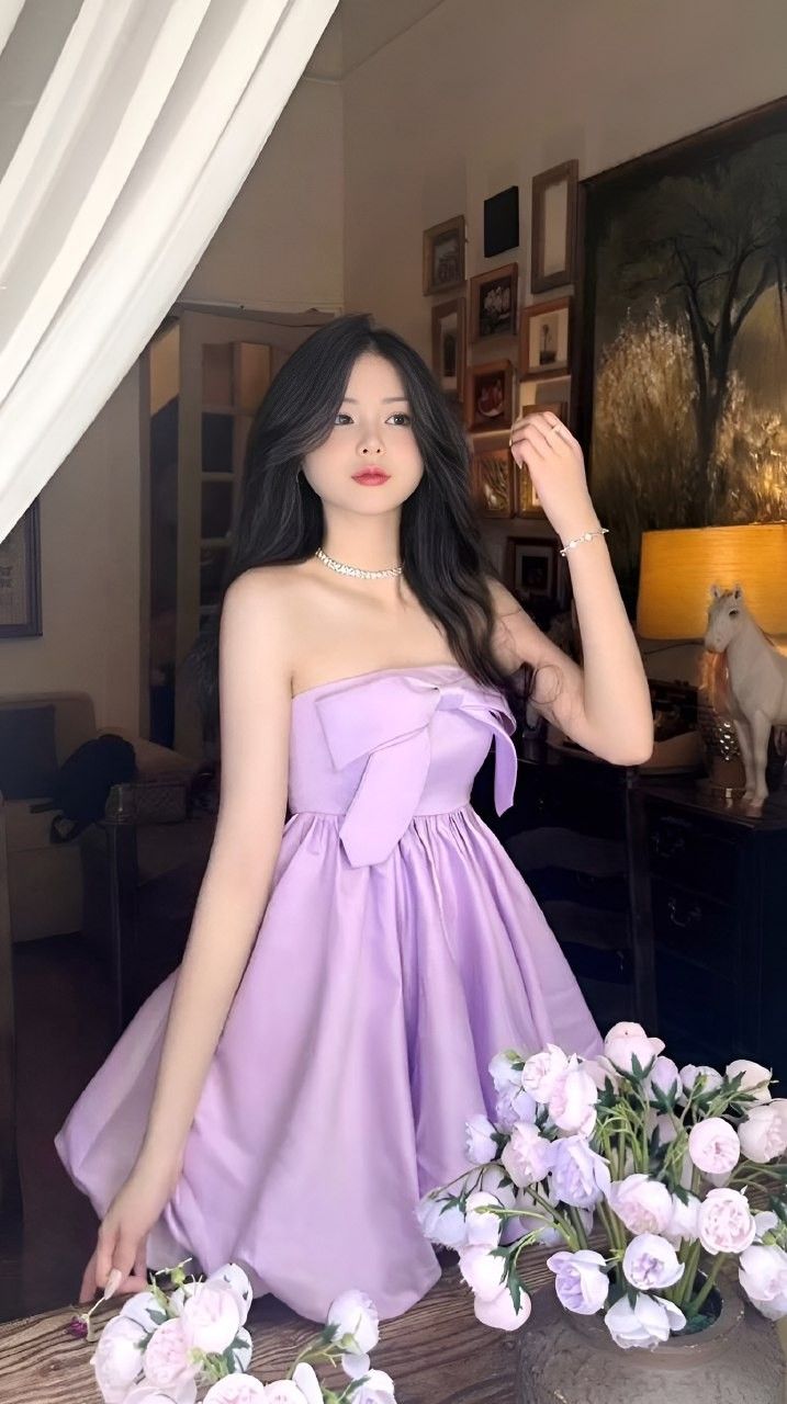 Charming Purple Strapless Bubble Princess Dress Homecoming Dress R3638
