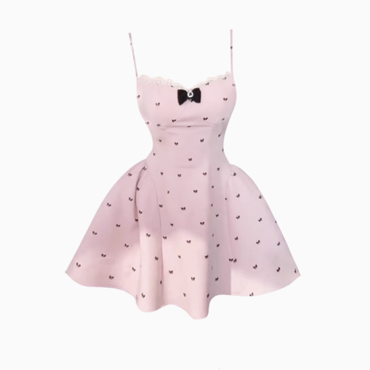 2025 Golden Lace Suspender Skirt Bowknot Backless Puffy Princess Skirt R1110