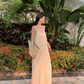 Beach vacation dress travel wear loose backless long suspender dress R0197