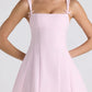 Pink suspender waist cute princess dress A-line short skirt homecoming dress R2941