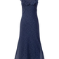 2025 Summer New Black Polka Dot Ruffled Small Flying Sleeve Midi Dress R0962