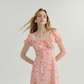 French pink dress summer petite floral dress short skirt fairy skirt R2768