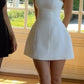 A-line slim fit simple tube top dignified cute puffy princess dress homecoming dress R2444