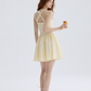 Lemon honey tea yellow dress French suspender skirt holiday wear short skirt skirt female summer R3450