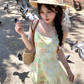 Mid-length chiffon waist-hugging sling neckline A-line dress summer French style slim temperament skirt R4737