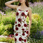 French retro rose floral suspender dress 2025 new style hip skirt R2717