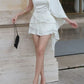 White slim waist irregular skirt A-line short skirt homecoming dress R3062