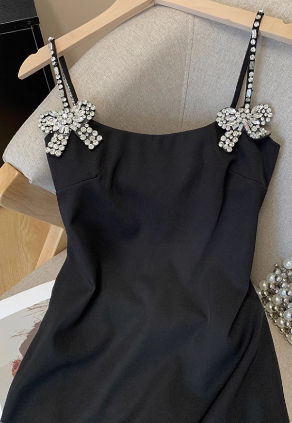 French pure desire suspender dress female summer new bow sexy short hip skirt dress R3955