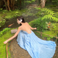 Beach dress suspenders backless dress temperament long skirt holiday style R1565