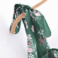2025 Summer New Retro Green Floral Fungus Small A-line Suspender Dress R0926