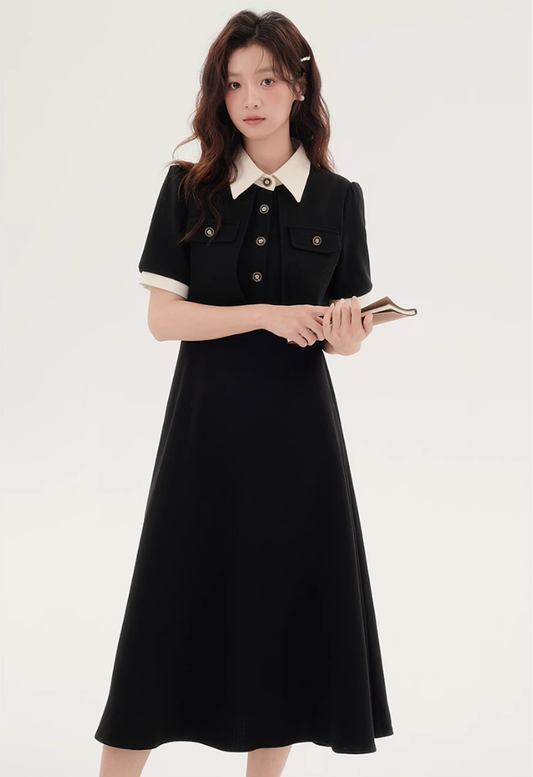 Formal dress shirt dress design niche high-end waist long skirt R2379