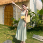 Temperament I-shaped vest dress design niche waist-revealing long skirt R0663