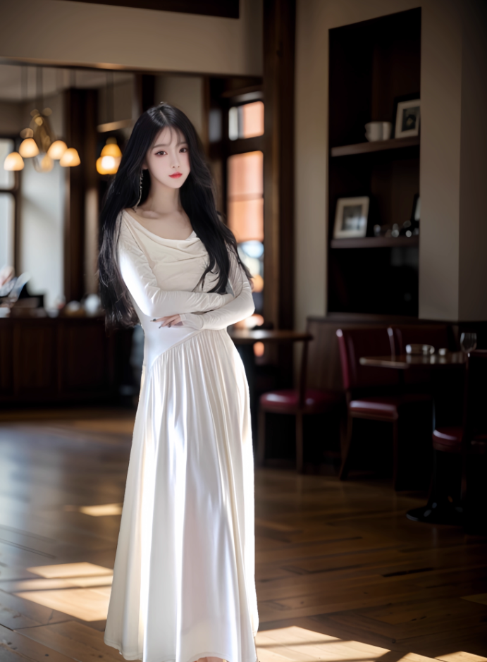 French style gentle off-shoulder knitted A-line dress high-end waist slim long skirt R1450