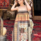 Travel wear retro ethnic style Bohemian suspender dress seaside beach dress R1623