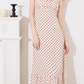 French dress women's new summer design niche temperament high-end red polka dot slim skirt R4378
