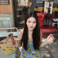 Dress lemon print holiday French backless knee-length suspender dress R2903