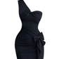 Slightly plump high-end bow tube top dress for women with waist-hugging dress R3136