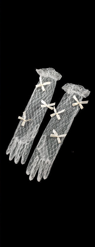 Off-white starry mesh lace wedding dress banquet dinner gloves     S6245