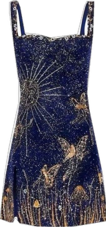 Blue starry sky sequined suspenders waist hip skirt homecoming dress R2838