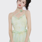 Small fresh and chic skirt embroidered suspender dress women's summer irregular mid-length skirt R4118