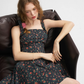 French Retro Floral Sling Dress Sleeveless Short Skirt R2704