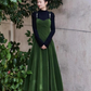 Fairy French retro velvet suspender skirt slim fit waist long skirt dress R1722