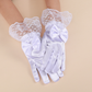Children's bow gloves bride wedding flower girl lace lace satin student performance dress gloves     S6270