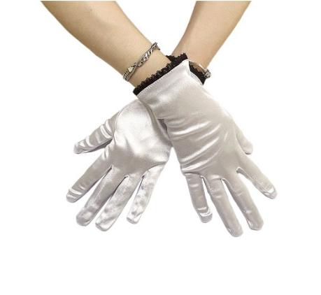 Short Satin Gloves Wrist Length Dress Gloves for Wedding Opera Party Elastic Gloves     S6223