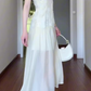 Jacquard sleeveless halter dress cool and gentle temperament waist A-line long skirt R0857