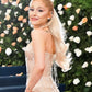 Champagne color sequin crystal design tube top A-line sexy mini dress homecoming dress R2430