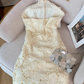 Pure desire style lace halter neck dress for women new style waist slimming sexy slim hip skirt R3995