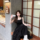 French style white sling long skirt for women summer temperament waist dress R3830