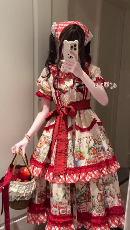 Strawberry Fields OP Elegant Cute Daily Lolita Dress Lo Skirt Princess Skirt R1677