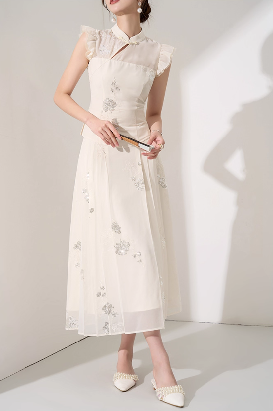 Chic and beautiful suit skirt summer new Chinese style top skirt high-end temperament two-piece suit R4294