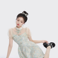 Chinese style improved cheongsam collar top suspender dress summer two-piece suit R4115